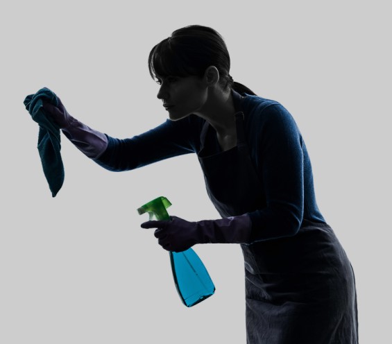 lady cleaning oven image